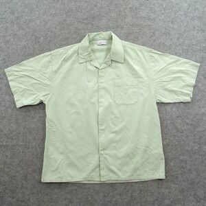 John Elliott Shirt Mens Large Green Button Up Camp Short Sleeve Casual